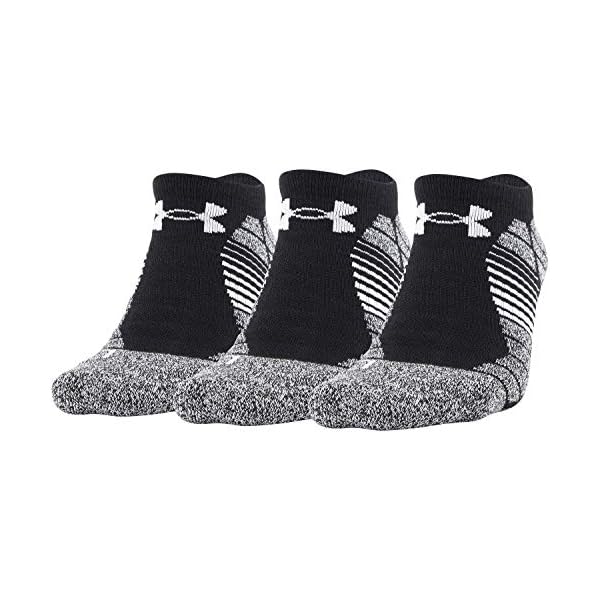 Under Armour Adult Elevated Performance No Show Socks, 3-Pairs , Black , Medium