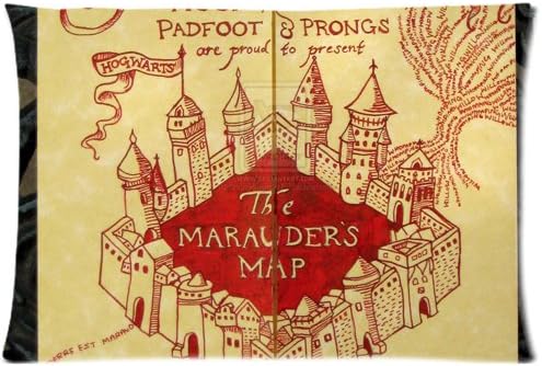 Harry Potter The Marauder's Map Hogwarts Castle Custom Zippered Pillow Cases Cover 20x30 (Two sides)