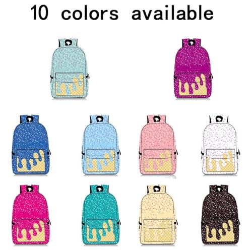 ice cream drip backpack, Ice Cream Backpack, Kawaii Shoulder Bagpacks, ce Cream Backpack, for Women Men Daily Use andTravel (White)4