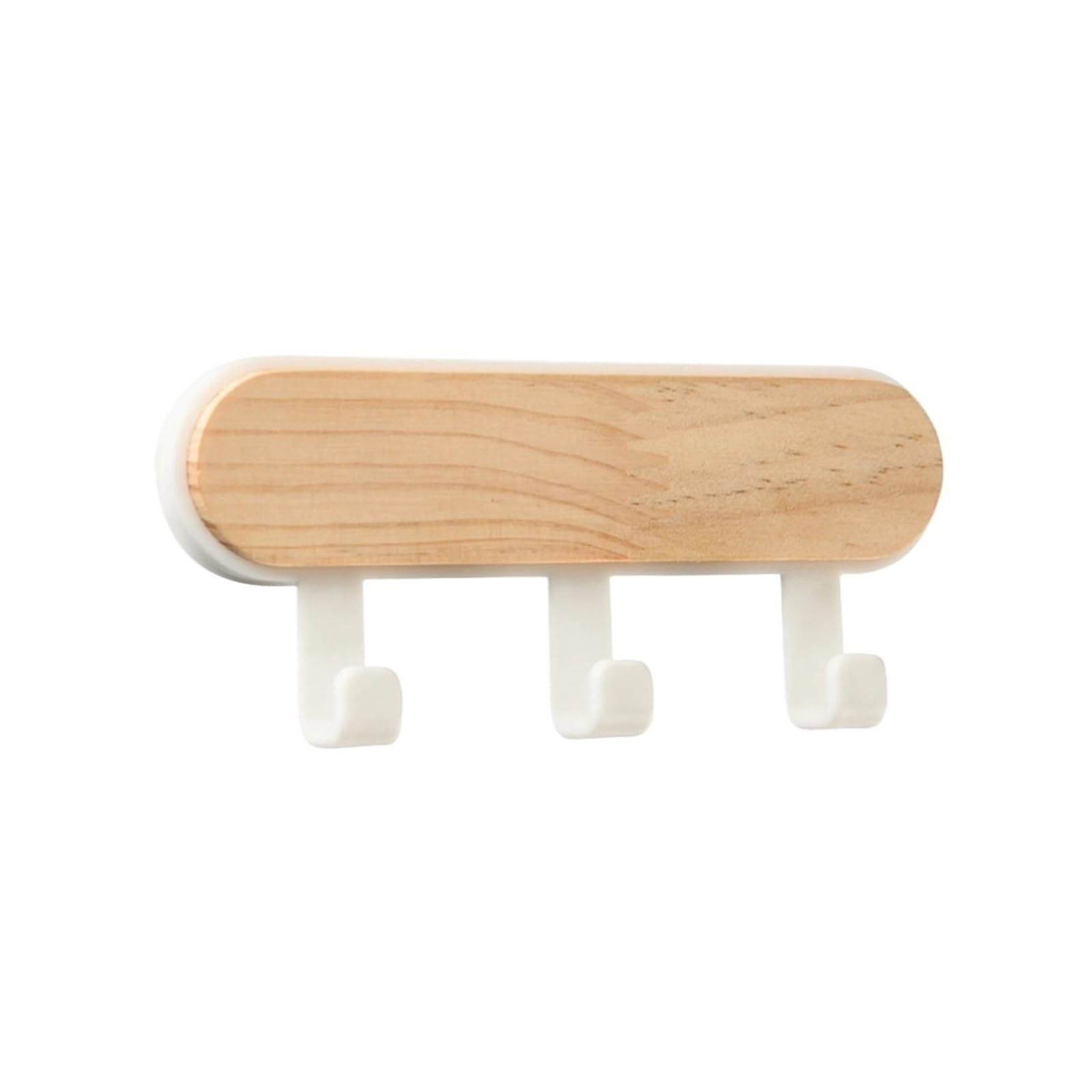Zguouzantye White Self-Adhesive Wood Wall Hooks For Key Hat Storage