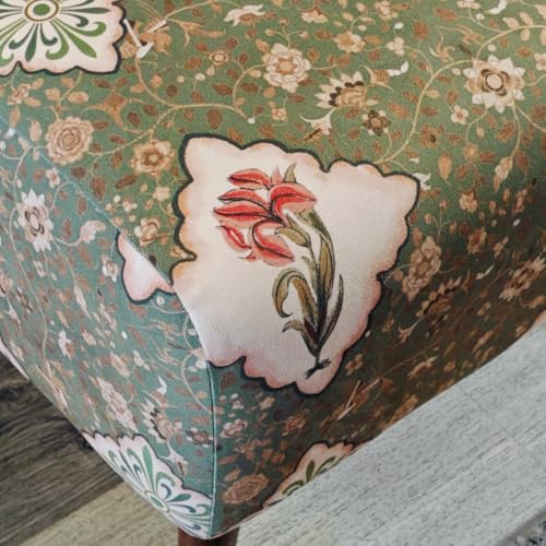 Image of The Artage Footstool Ottoman Pouffe Home Decor Furniture for Living room Extra Seat Footrest Dressing Table Vanity Stool Sitting Mudda High Density Cushioning Puffy Stool for Bedroom Living Room Decor