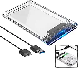 Case Externa Para HD transparente Alta Velocidade e Conexão USB 3.0 Transmissão de 6gbps Sata 3 Suporta SSDs e HDs de até 3TB Transparente Premium