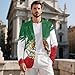 Ocxbuir Men's Mexican Flag Blazers Sport Coats Fashion Slim Fit Printed One Button Flap Pocket Suits Jackets for Daily Life Size M