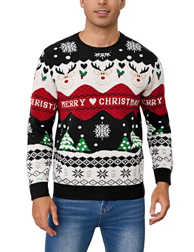 Bresdk Weihnachtspulli Herren Weiches Christmas Pullover...