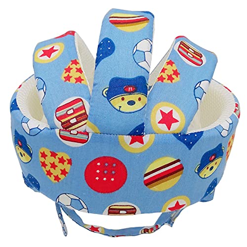 Ocanoiy Baby Helmet Toddler Children Headguard Infant Head Cushion Protective Harnesses Cap Soft Adjustable Kid Hat Head Protector (Football Blue) by Ocanoiy - Image 4