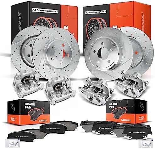 Amazon: A-Premium Front and Rear Drilled and Slotted Disc Brake