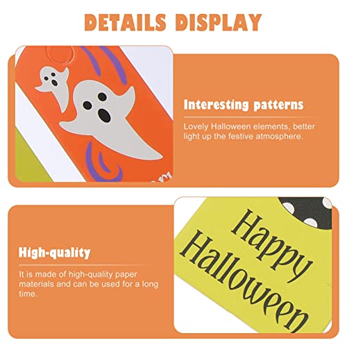 Wiamee 250Pcs Halloween Paper Tags Trick Or Treat Craft Label Tags Hanging Message Card Pendant For Candy Goodie Bag Name Card Decor #TOP4