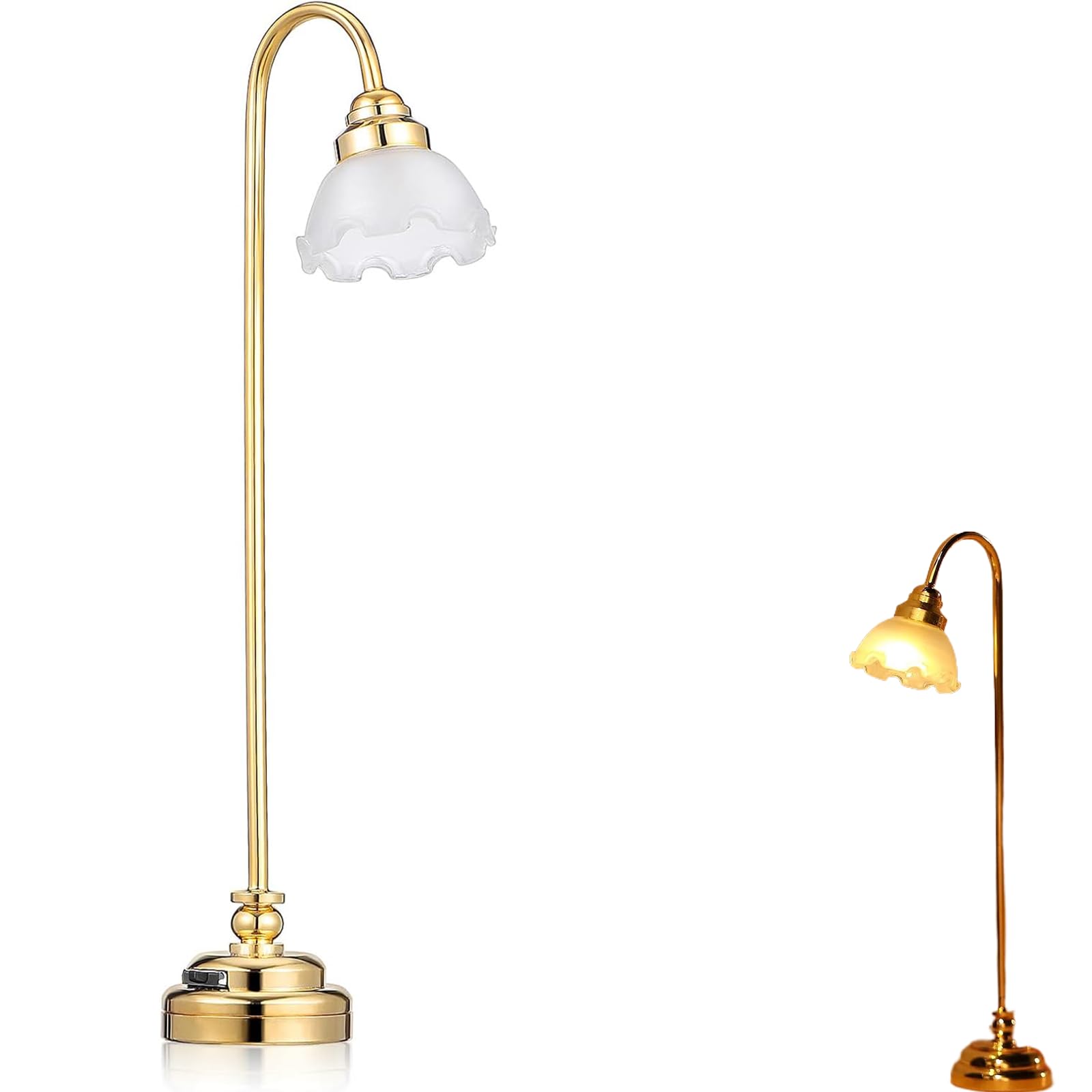 Mini Dollhouse Lamp 1/12 Scale Light Miniature Small Table Lamp Dollhouse Accessories (0.6X4.1 Inches)