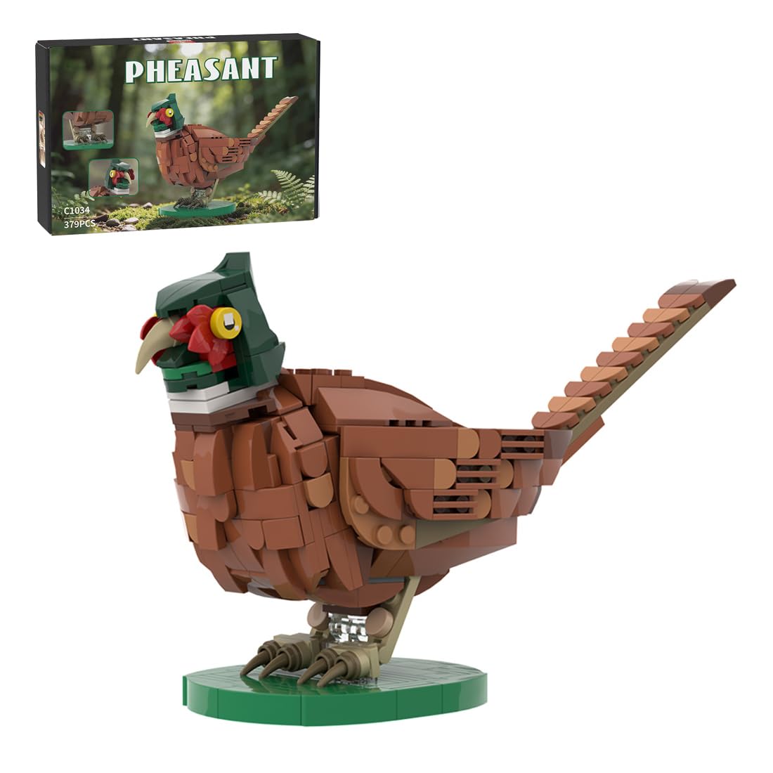 Engineerkiter Pheasant Bird Animal Building Sets, Mechanical Animal Building Kit for Adults to Build, Construction Home and Office Desk Décor, Christmas Day Gifts for Adult - 379 Pieces
