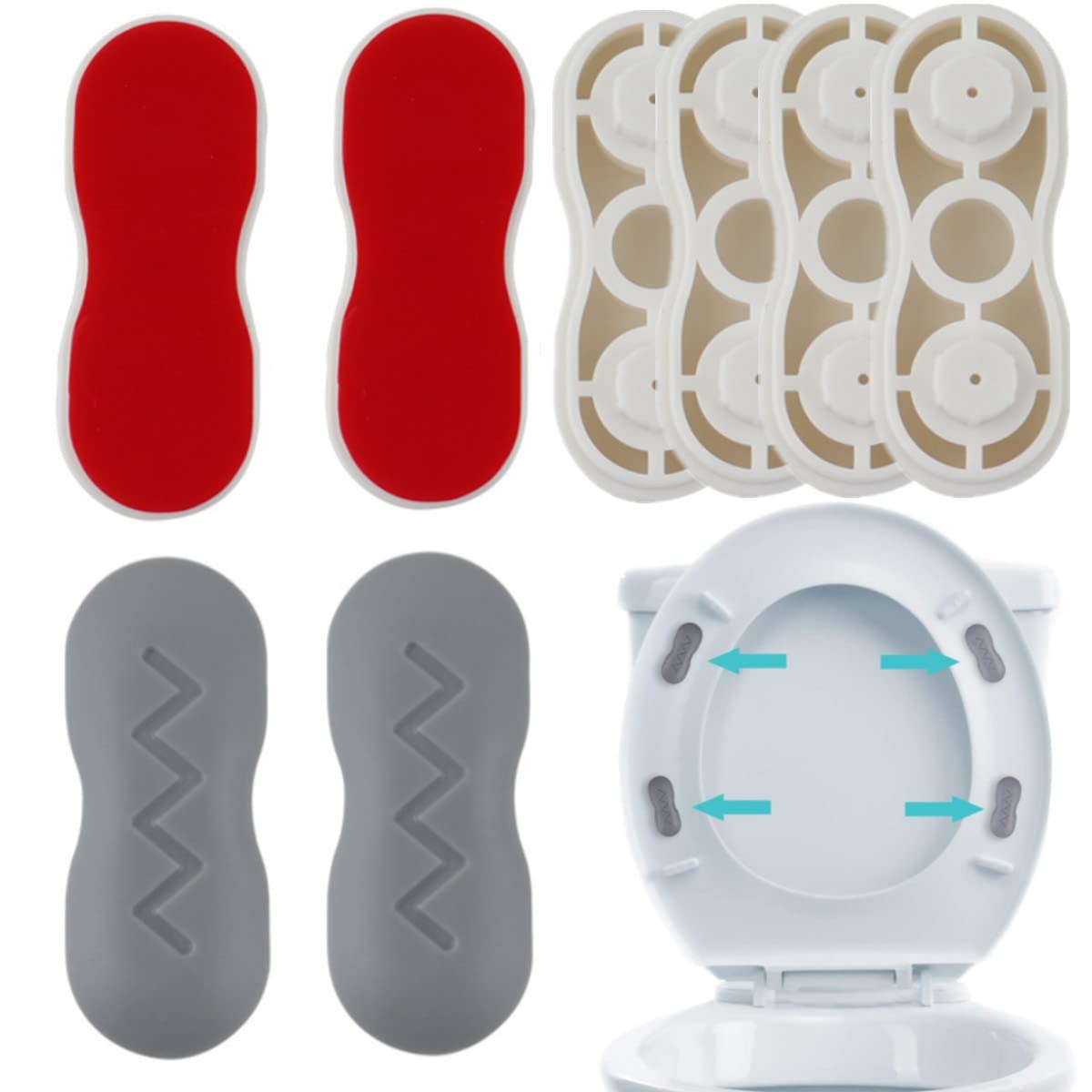 Buy 4 Pcs Toilet Seat Bumpers with Plastic 5mm Attachment Toilet Lid Seat Buffer Spacers Self