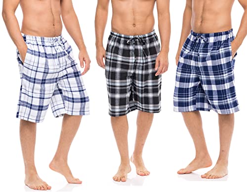 AMERICAN HEAVEN 24/7 Basics Men's 3 Pack Cotton Soft Sleep Lounge Pant Jam Cargo Shorts