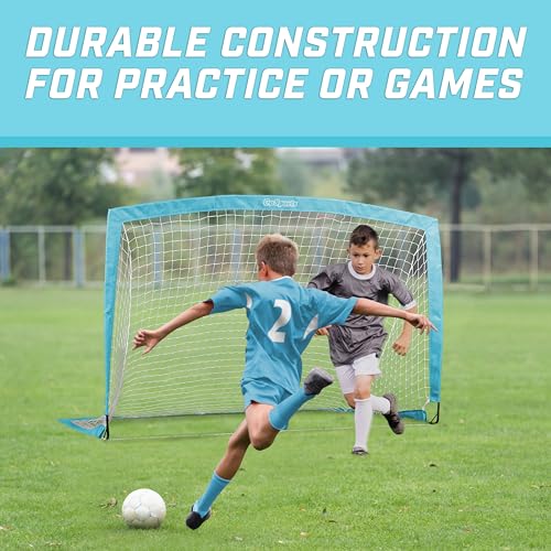 Image of GoSports Portable Soccer Goals for Kids - 13 Color Options - Choose 4 x 3 ft or 6 x 4 ft - Team Tone Pop Up Nets for Backyard