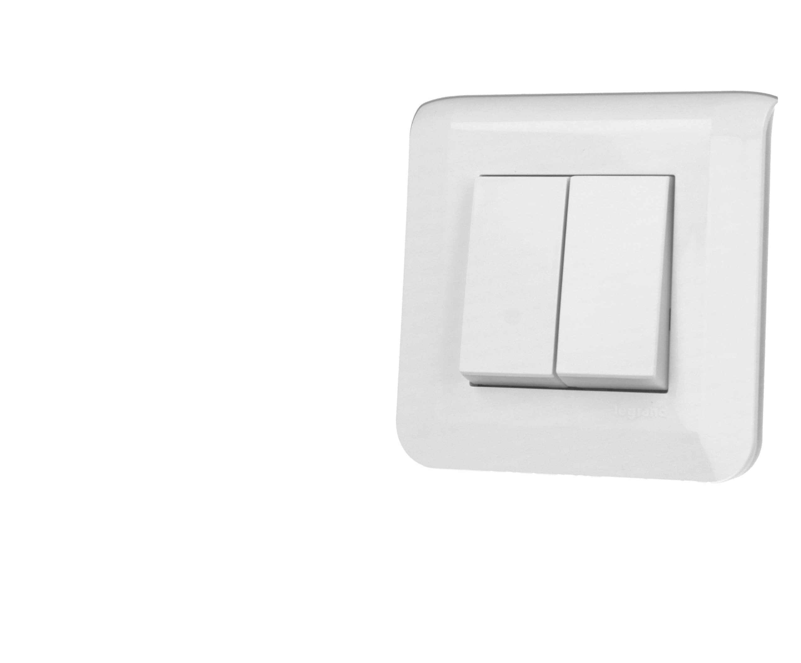 LEGRAND | Doppelschalter oder Wechselschalter, Mosaik, ermöglicht die Steuerung von zwei Lichtkreisen, schnelle Verbindung ohne Werkzeug durch automatische Klemmen, komplett mit Platte und