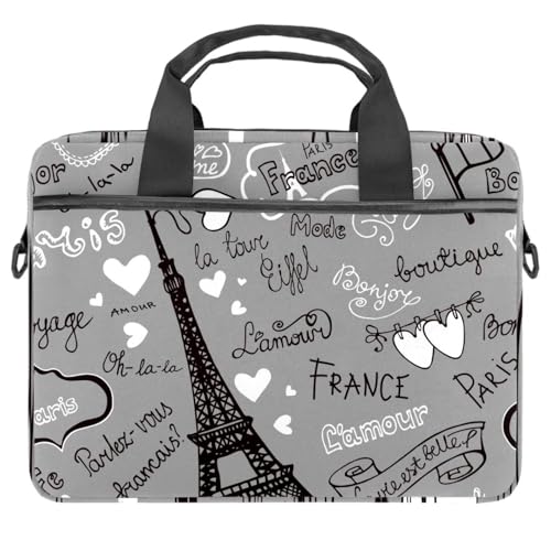Funda bandolera para laptop de 13 pulgadas ideal para viajes urbanos con diseño París