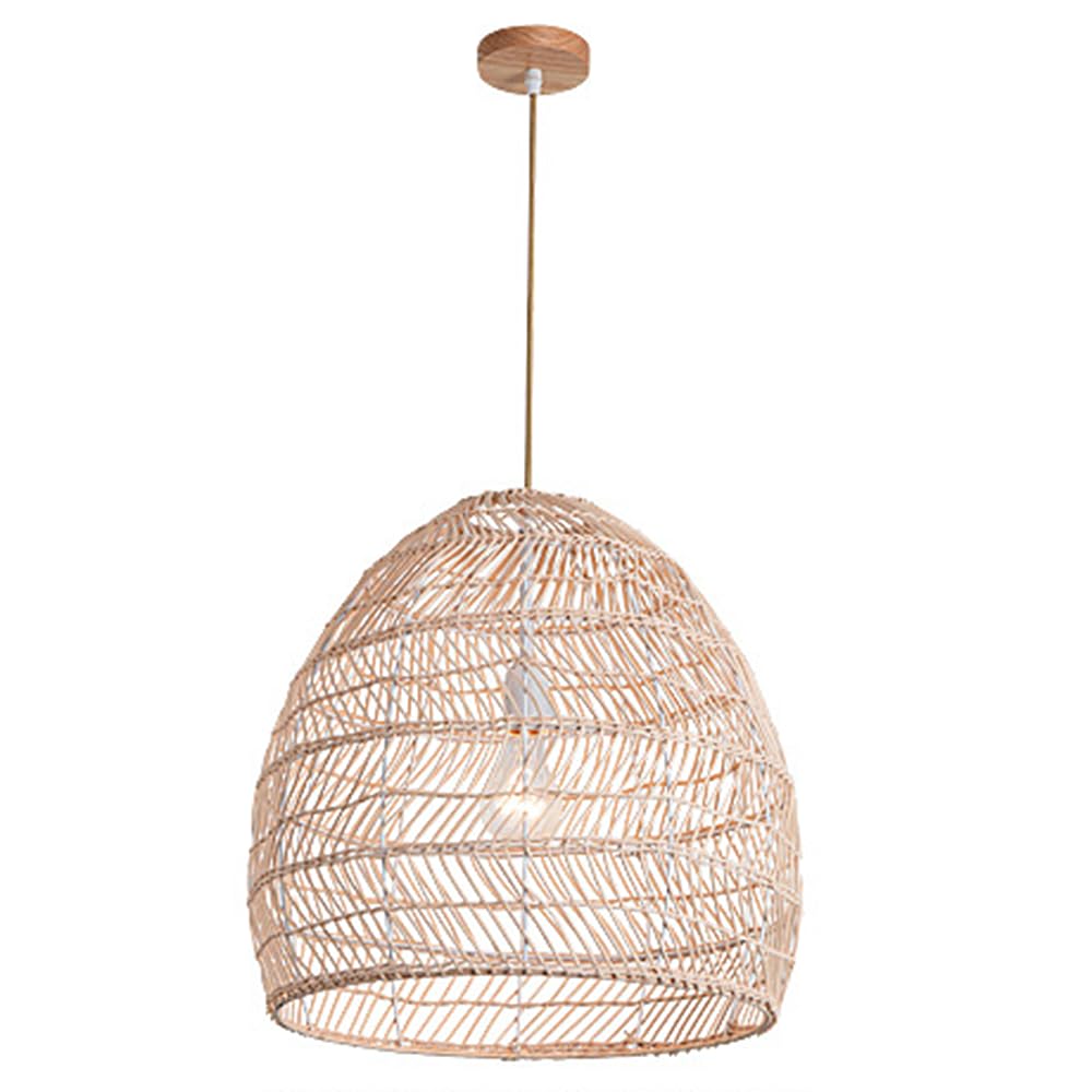 LYMSXAZOU Kitchen Island Lighting Modern Farmhouse Rattan Chandeliers for Dining Room Boho Basket Handmade Lampshade Foyer Hallway Decor Ceiling Hanging Wicker Lamp Light Fixtures