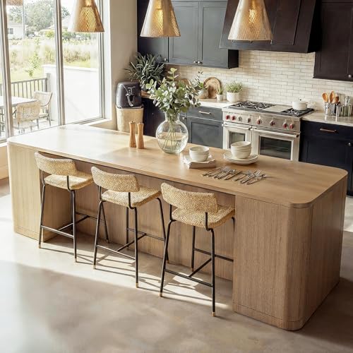 Homsee 110-Inch Large Kitchen Island with Seating & Storage, 8-Door