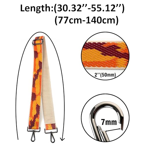 Image of Purse Strap Replacement for Crossbody Bags & Handbags | Premium Webbing with Gunmetal Black Hardware Clip-On Installation Adjustable Length Comfortable Wide Guitar Style Strap