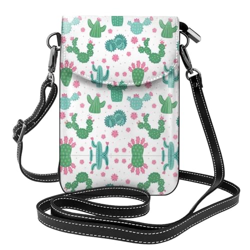 Sac à bandoulière à rabat en cuir motif cactus, le cadeau idéal pour femme