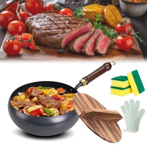 Wok de hierro fundido japonés, 24 cm, sin recubrimiento miniatura 1