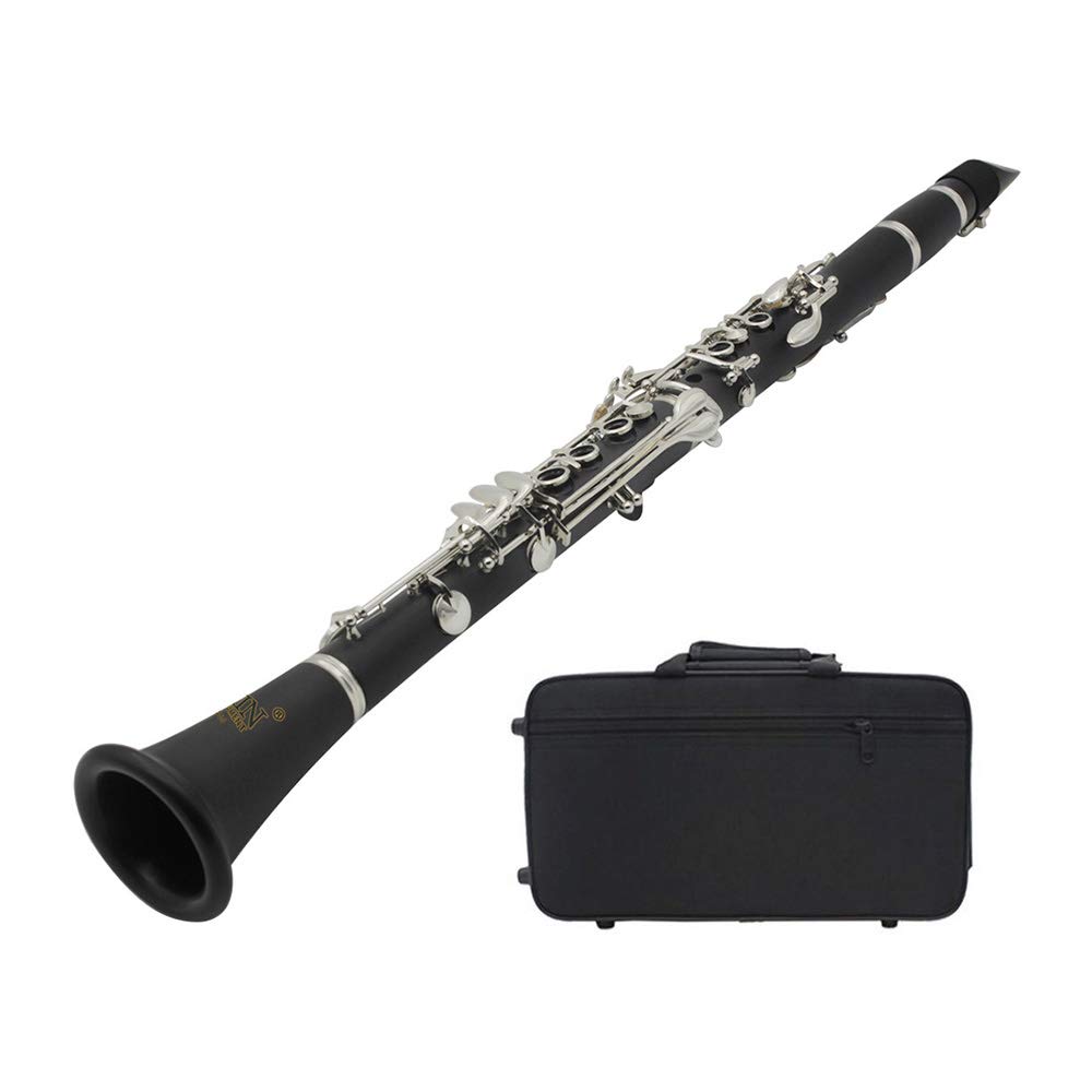B Flat Clarinet Ebonite 17 Keys System with Case Shoulder Straps Screwdriver