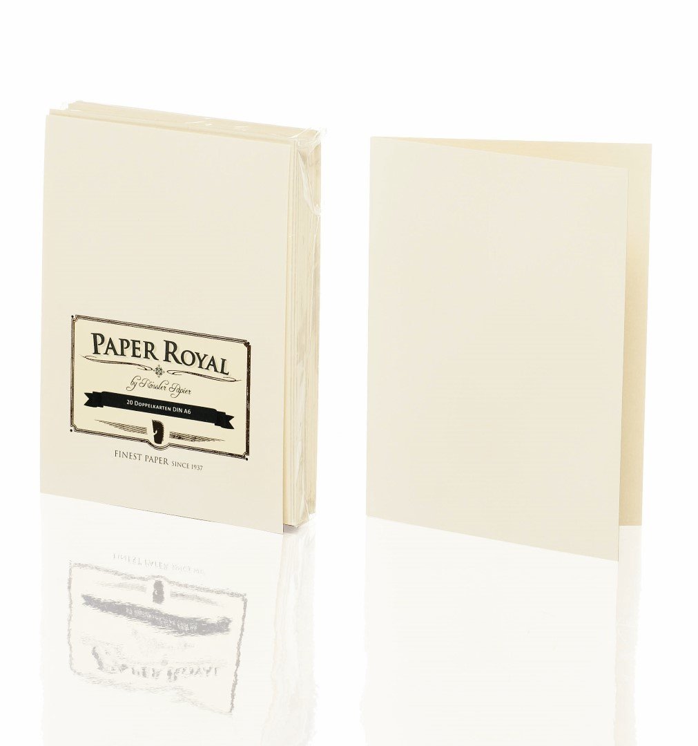 Rössler 2160831008 A6 Royal Laid Paper with Pack of Flat Card - Chamois (Pack of 20)