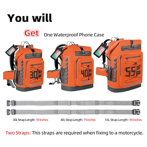 Image of MORXPLOR Dry Bag Waterproof,5L /10L /20L /30L /40L /55L Roll Top Dry Bag Backpack with WaterProof Phone Case for Swim,Kayak