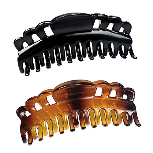 ACCGLORY Large Plastic Hair Claw for Women Big Hair Clips for Long Thick Hair