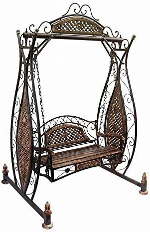 Standard Size Wooden & Wrought Iron Fold-able Garden Swing,Jhula, Cradle