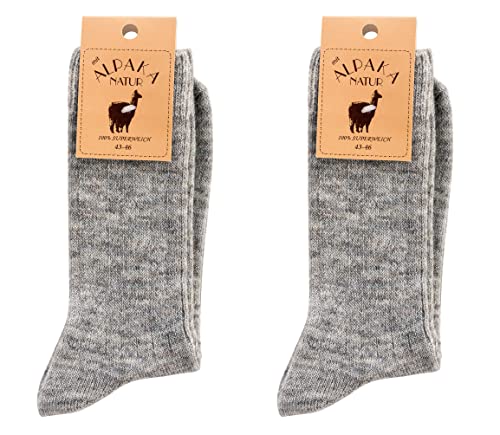 Leo Design 2Pair Natural Alpaca Wool & Lambs Wool Socks for Men & Women, Premium, Thin Blend, Thermal Warm, Winter