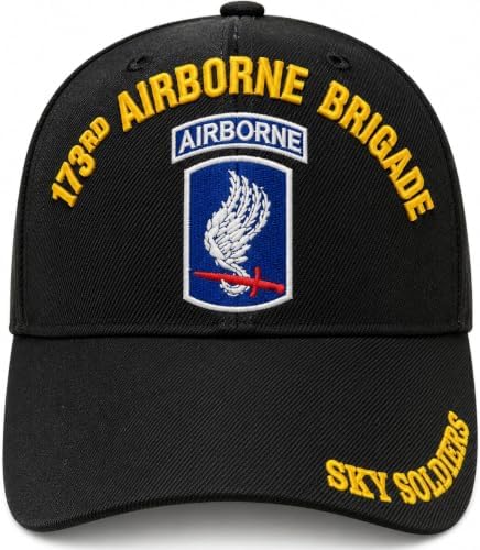 Artisan Owl Officially Licensed US Army 173rd Airborne Brigade Sky Soldiers Embroidered Black Adjustable Baseball Cap