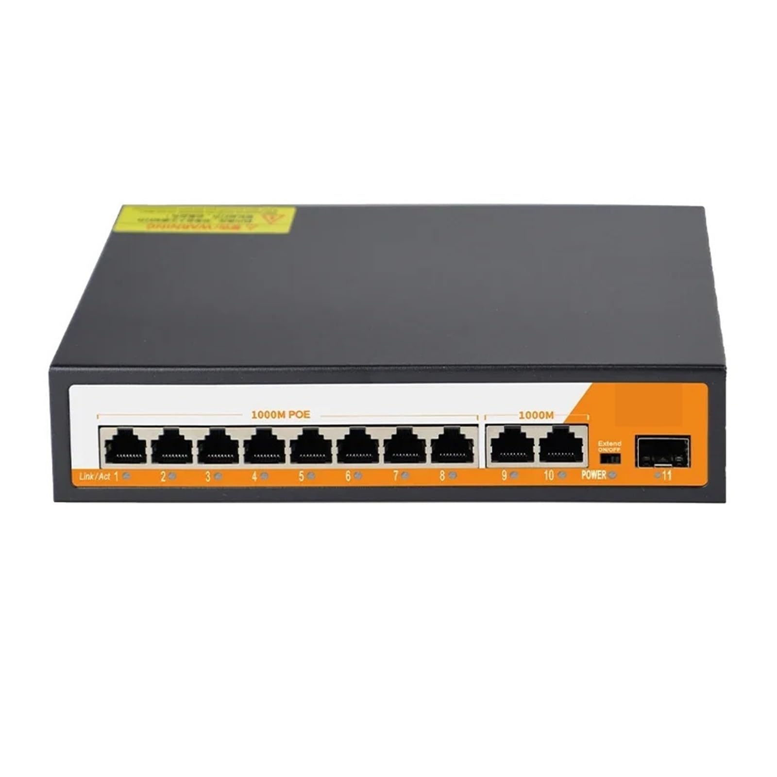 OSHZIKJII 11-Port Gigabit P-O//E RJ45 SPF Ethernet Switch with for 802.3af/at Uplink Unmanaged Plug and Play(Switch with AUPlug)