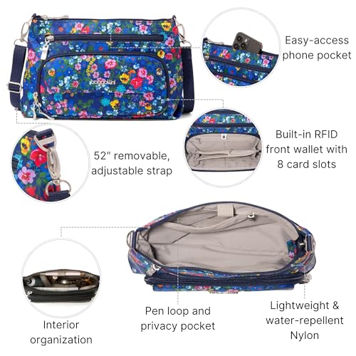 Image of Baggallini Original Everyday 11x7.5 Crossbody Bags Rfid Protected Lightweight Nylon Zippered Travel Purse