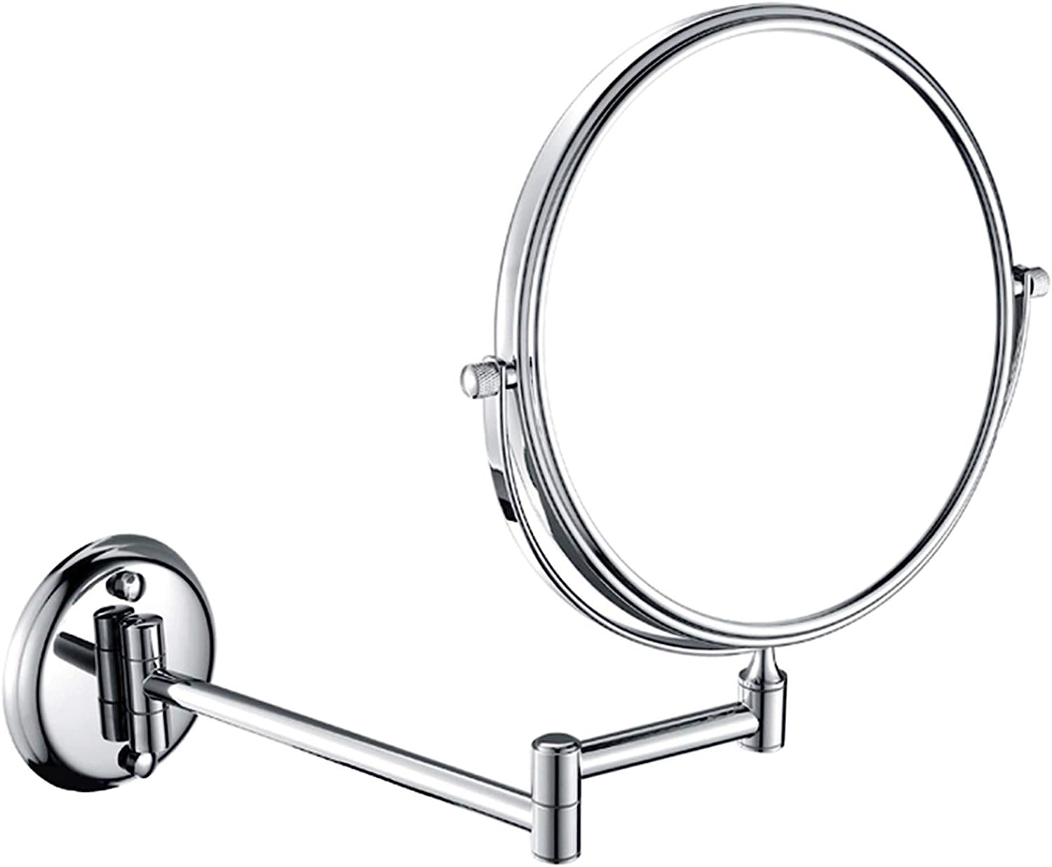 Miroir de maquillage mural double face rond miroir de rasage laiton de 8 pouces pivotant 360