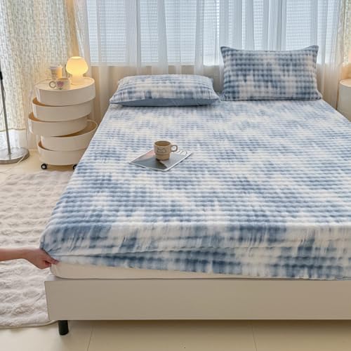 Funda de sábana de terciopelo de leche acolchada ideal para noches frías en cama individual
