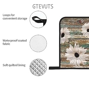 Rusticdaisywoodboardovenmittsandpotholderssetsof4countrystyleheatresistantpolyestercookingglovesnonslipovenmittsforkitchenbakinggrillingbbq Urban Country Home Decor Rustic daisy wood board oven mitts and pot holders sets of 4 country style heat resistant polyester cooking gloves non slip oven mitts for kitchen baking grilling bbq urban country home decor