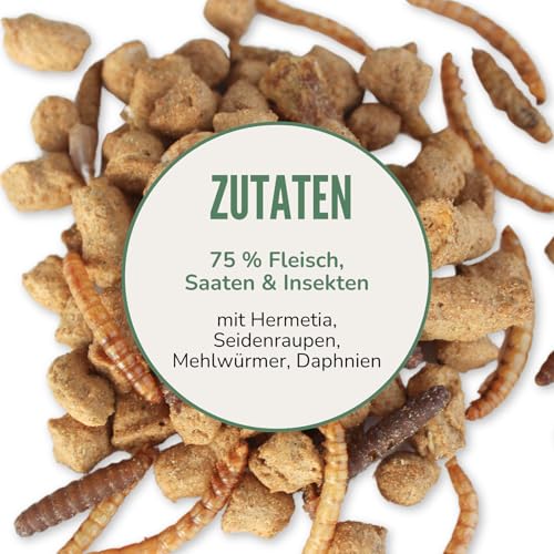 Orni Igelfutter mit Insekten ohne Getreide | 1kg | Alleinfutter für Igel | Artgerecht | getreidefrei | Trockenfutter mit Mehlwürmer Seidenraupen und hohem Fleischanteil