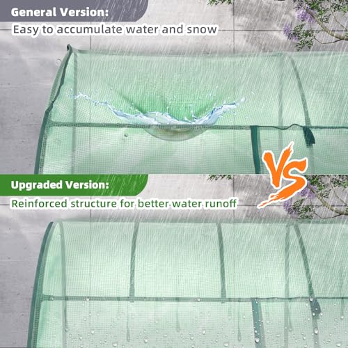 Lean-to Greenhouse with 3-Tier Shelves: Ohuhu Portable Walk-in Wall Mounted Green House with Mesh Windows, 79"x39"x83" Large Greenhouses with 2 Roll-Up Zipper Doors Reinforced Structure for Outdoors - Image 3