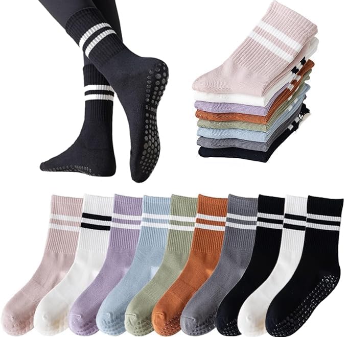 Listado de Calcetines de deporte para Mujer - solo los mejores. 45 10 pares de calcetines largos de yoga con agarre para mujer, Calcetas Antiderrapantes Mujer, Calcetines de Yoga, Calcetines de Pilates para Pilates, Danza