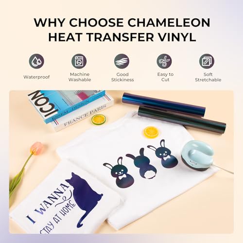 Image of HTVRONT Chameleon HTV Heat Transfer Vinyl - 12 inch x 8ft Bronze Turns Purple HTV for Shirts, Iron on Vinyl for All Cutting Machine - Easy to Cut & Weed for Heat Transfer Design