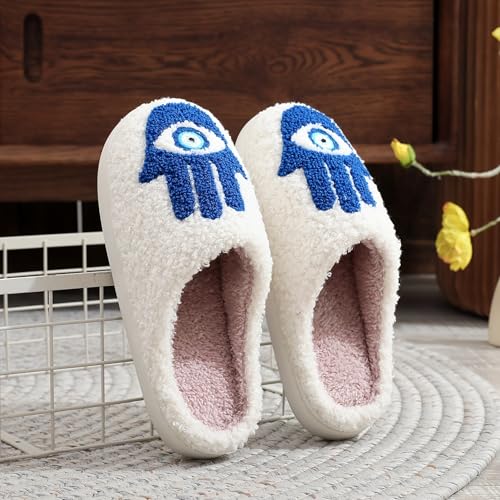 Image of Slippers for Women Men Fuzzy Memory Foam Slipper Fluffy Winter Soft Warm Slip On House Shoes