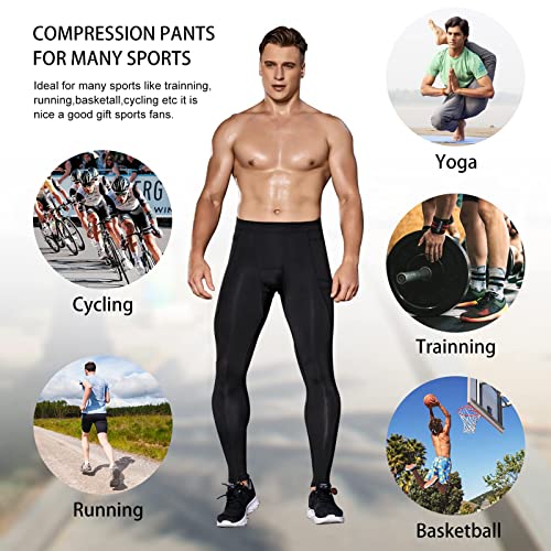 Image of OEBLD Compression Pants Men Thermal Underwear Set Base Layer Dry Tights Gym Running Leggings Long Sleeve Shirt