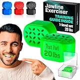Jaw Exerciser for Men and Women - 2 pcs Powerful Jaw Trainer - Beginner 20 lb - Double Chin Reducer Eliminator - Silicone Toner Tablets - Face Neck Shaper and Strengthener Chewing Gum