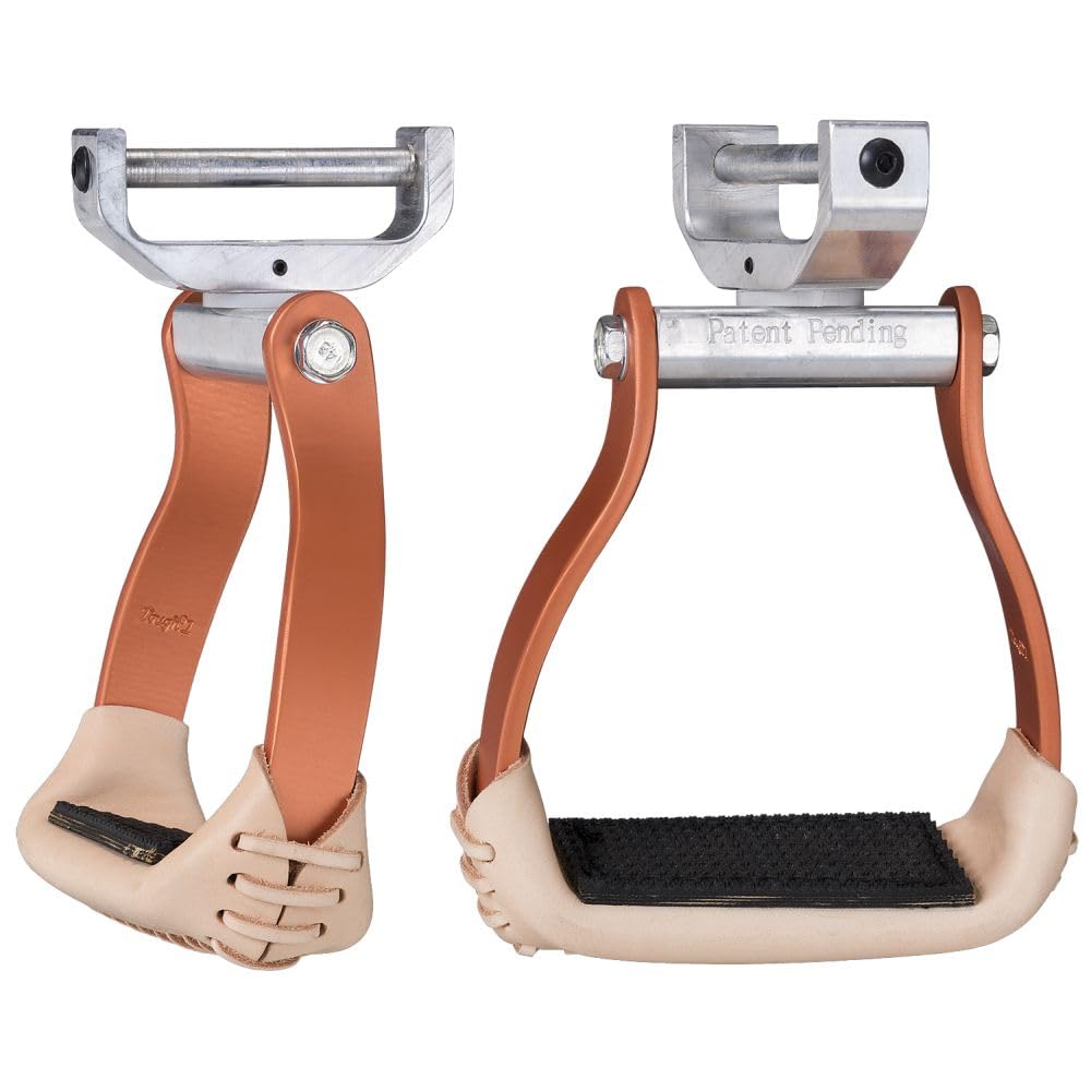 Tough 1 Aluminum Swivel Offset Stirrups 3In Brown