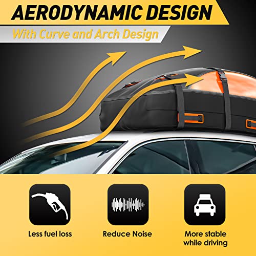 Asinking ROOFTOP CARGO CARRIER Bag, 100% Waterproof Non-Rip 20 Cubic Feet Car Roof Bag For All Vehicles With/Without Rack, Includes Non-Slip Mat, Luggage Lock, 4 Door Hooks, Storage Bag thumb #4