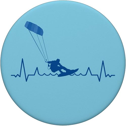 Miniatura 3 de Kitesurfer Kiteboard Kitesurfing Heartbeat Kitesurf PopSockets Standard PopGrip