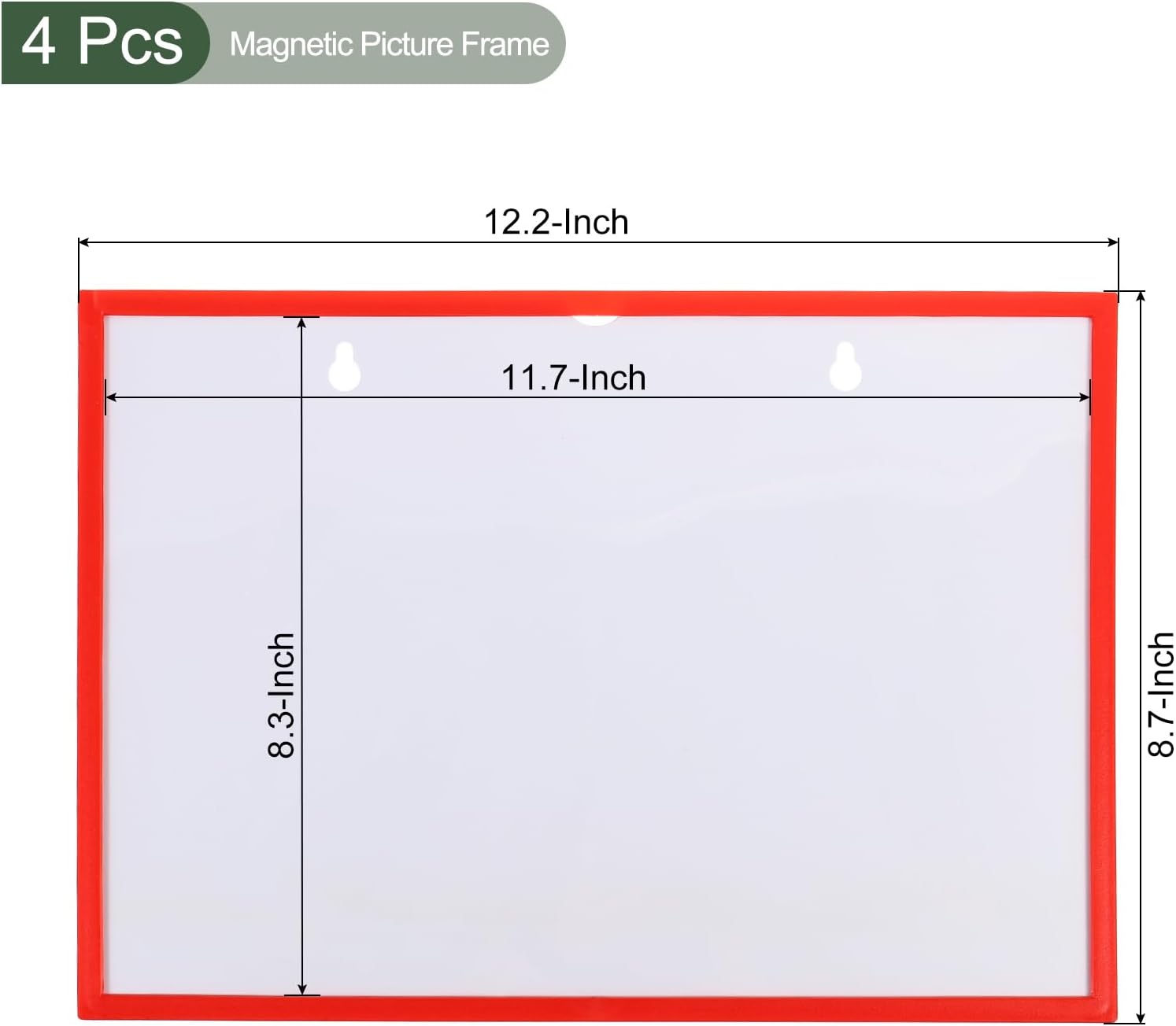 YOKIVE 4 Pcs Magnetic Picture Frame, PVC Magnets Holds Photo | Great for Refrigerator Dishwasher(Red, 8.3x11.7 Inch)
