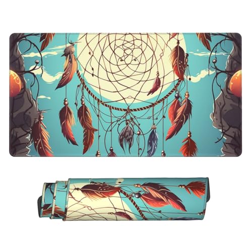 Grand tapis de souris de jeu 40x75cm attrapes-rêves antidérapant