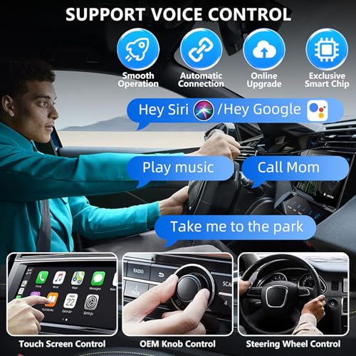 Image of Wireless Carplay Adapter, Android Auto for Car, 2 in 1 Convert Wired to Wireless, Plug & Play with 5G WiFi ＆ Bluetooth 5.0, Compatible with iPhone /Android for 98% Vehicles (Black)