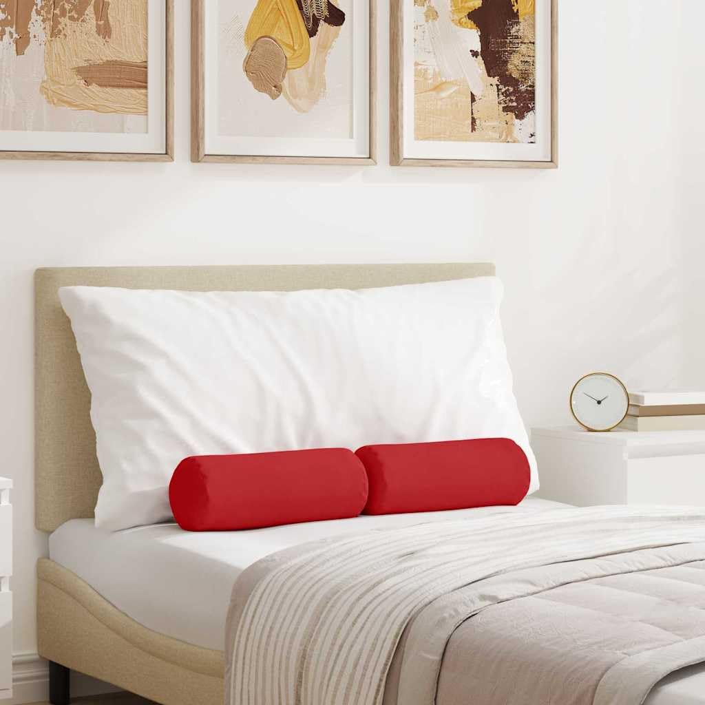 2 cojines color rojo, 15 x 40 cm de diámetro, tejido con funda extraíble, ergonómico para silla, oficina, comedor, cojín de asiento, cojín acolchado, lavable y antideslizante