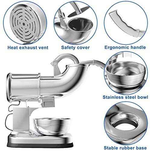 Costzon Electric Ice Shaver, 250W Stainless Steel Snow Cone Maker, 440Lbs/H, Ice Crusher W/Safe On/Off Switch For Family, School, Church, Restaurants, Bars #TOP1